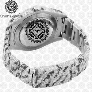 Montre de luxe pour homme Charm_Jewells en acier inoxydable, boîtier de 40 mm, cadran en cristal saphir, affichage de la date, mouvement mécanique analogique, vintage - Product Image 6
