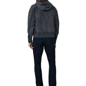 เสื้อฮู้ดดี้ฮิปฮอปสไตล์วินเทจทรงโอเวอร์ไซส์ ผ้าฟลีซคอตตอน 100% ซับในกันลม ซิปหน้า สีพื้น สำหรับฤดูหนาว - Product Image 2