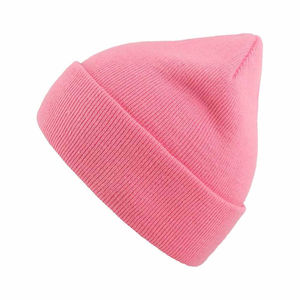 Unisex Solid Pink <b>Beanie</b> <b>Hat</b> 100% Acrylic Knitted Winter Cap Casual Style for Adults 56-58CM Head Circumference - Product Image 5