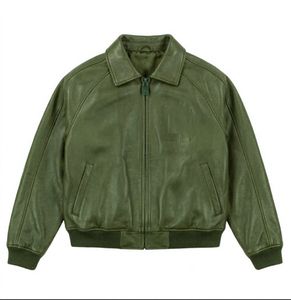 Custom Leather <b>Jackets</b> Embroidery Pocket Decoration Heavyweight Casual Hip Hop Style Motorcycle Style <b>Jacket</b> for Men - Product Image 1