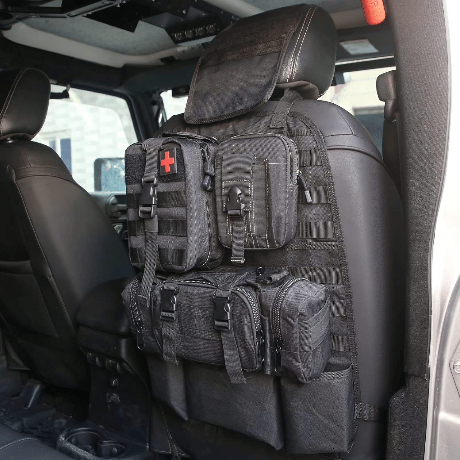 New Detachable Car Trunk Organizer Pocket Leather Hanging Organizers Black Seat Back Storage Box For Jeeps/SUVs/Vans - 34 - View #3