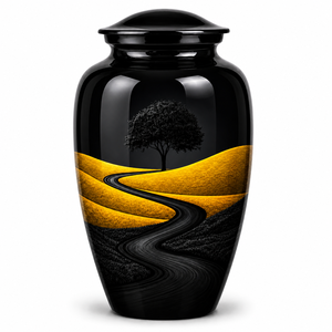 Pegatina Conmemorativa de Lujo con Diseño de Atardecer y Horizonte Infinito, con Urna de Cremación Esmaltada para Cenizas Humanas - Product Image 3