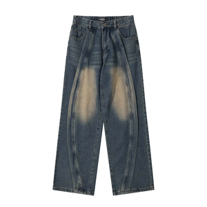 Jeans de mezclilla acampanados vintage para hombre al por mayor, de cintura alta, transpirables y cómodos, 100% algodón. - Product Image 1