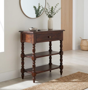 Table console moderne de luxe classique réglable en bois de manguier naturel, design unique pour salon, bureau à domicile, chambre à coucher - Product Image 1