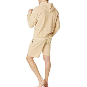 Ensemble de survêtement décontracté d'hiver pour hommes : sweat à capuche et short, design personnalisé, couleur unie, respirant et léger - Product Image 2