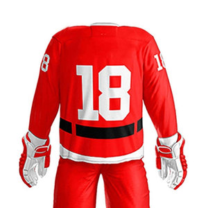 Santa Claus Ice Hockey Jersey Set Customizable <b>Red</b> White Heat-Transfer Printed Unisex Summer Winter Sport Apparel Full Sleeve - Product Image 4