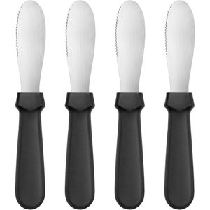 Juego de 4 espátulas para mantequilla negras de 8.75 pulgadas con mango de plástico, herramientas para hornear y repostería - Product Image 1