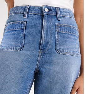 Best Price Mid Waist Denim Women's Wide Leg Casual <b>Winter</b> Solid Woven 100% Cotton Loose Fit Plus Size <b>Jeans</b> - Product Image 6