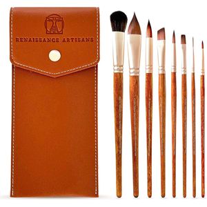 Set di Pennelli per Acquerello Serie Maestro in Pelo di Martora, 8 Pezzi, Set Kolinsky per un Flusso di Colore Eccezionale, Pennelli Durevoli - Product Image 1