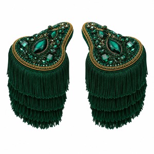 Epaulette Marching Band Shoulder <b>Boards</b> with Fringe in shoulder Vintage Style Marching Band Embroidered Sew-On Fring - Product Image 5