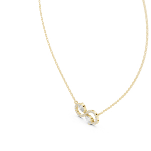 จี้เพชรทรงลูกแพร์และทรงกลมจากเพชรเพาะเลี้ยงในห้องปฏิบัติการ ทองคำ 14K สีเหลือง สำหรับผู้หญิง |   ชุดสำหรับงานปาร์ตี้ |   เพชรที่เพิ่งเพาะเลี้ยง - Product Image 6