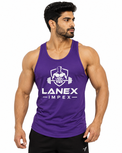 Débardeur de sport violet personnalisé pour homme – Gilet de fitness sans manches, maillot de musculation, entraînement, séchage rapide, vêtement de sport athlétique - Product Image 2