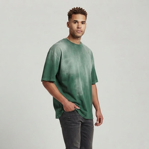 Camiseta Oversize para Hombre, Efecto Desgastado, Algodón Premium de Alto Gramaje, Estilo Vintage Lavado, Cuello Redondo, Manga Corta, Streetwear - Product Image 6
