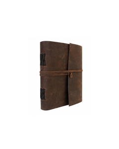 Classic B5 Size Brown Soft Cover <b>Leather</b> Journal with Thread and Strip Lock Closure Customizable for Business and Office Use - Product Image 4