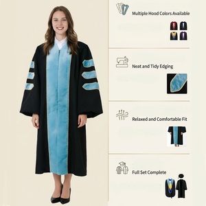Ensemble de cérémonie unisexe pour enfants : toge, toque et pompon en polyester, personnalisable (couleur, logo), pour lycée et université - Product Image 4