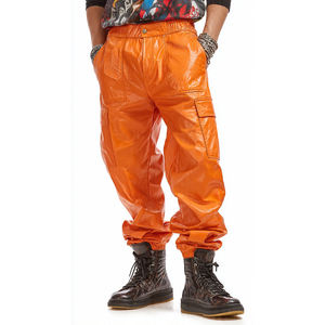 กางเกงคาร์โก้หนัง PU สำหรับผู้ชาย ทรงเอวติดกระดุม สไตล์สตรีท  รักษ์โลก ระบายอากาศได้ดี คุณภาพสูง - Product Image 2