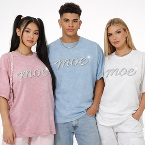 Camisetas de moda con logo de diamantes de imitación, 240 g/m², estilo vintage desgastado, camiseta de gran gramaje, camiseta de alta calidad, proveedor de camisetas para hombre - Product Image 3