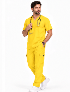 Ensemble de 3 pièces d'uniformes médicaux souples et respirants avec veste assortie pour médecins, pharmaciens et personnel hospitalier - Product Image 2