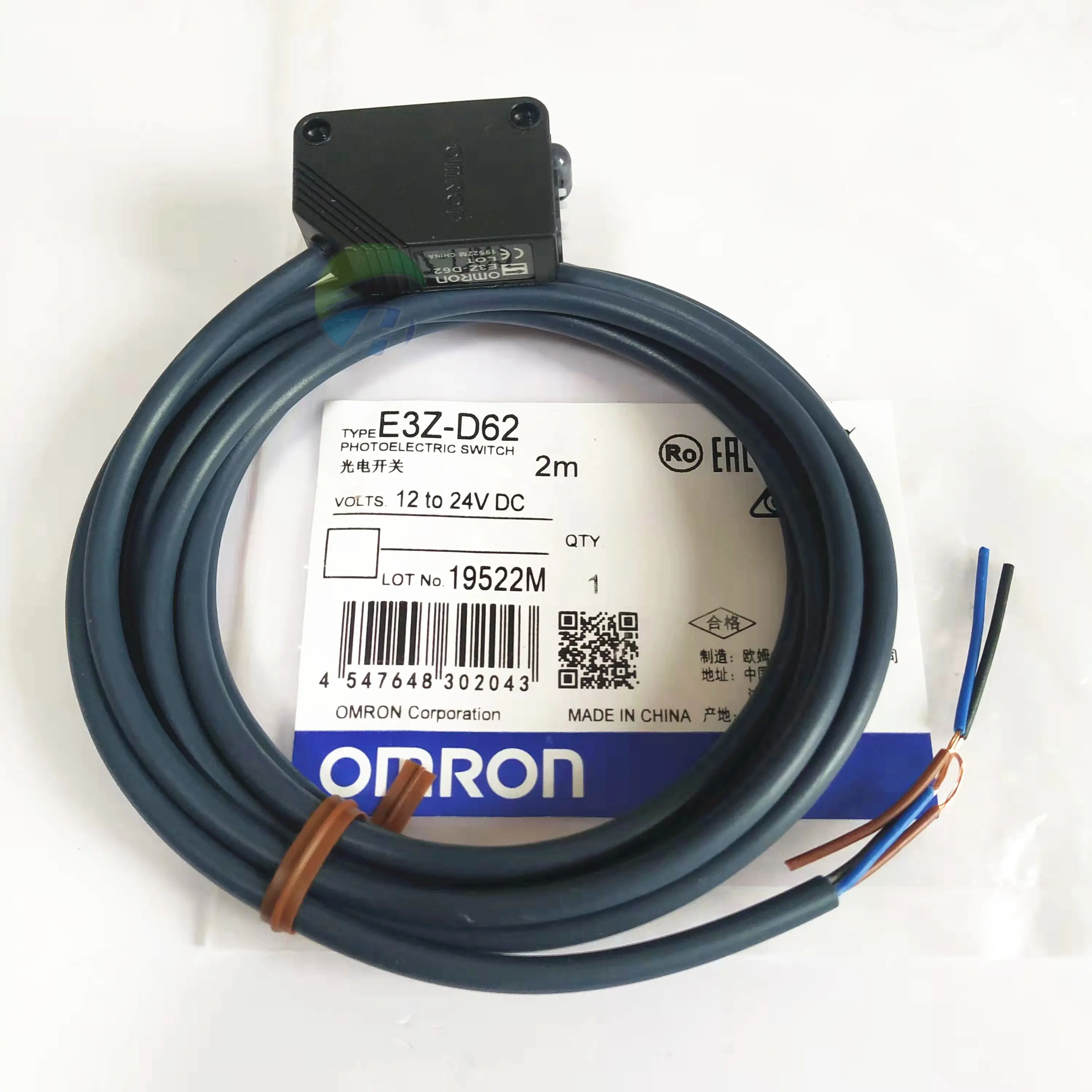 Original Omron cylindrical diameter sensor witch Photoelectric sensor E3Z-D62 for printer