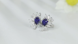 Pendientes de Diamantes Blancos Cultivados en Laboratorio, Corte Pera, Halo de Diamantes, Claridad VS-VVS, Color E/F, 3-5 Quilates, Joyería de Lujo Romántica para Boda - Product Image 2