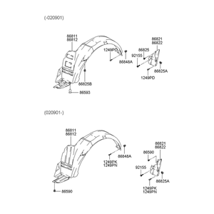 Nouvelles pièces et accessoires automobiles et camionnettes Accent Gauche 8682125700 - Product Image 1