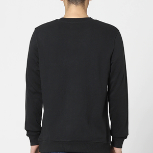 เสื้อสเวตเชิ้ตคอกลมสีดำสำหรับผู้ชาย แขนยาว สีพื้น สวมใส่สบาย ผ้าฝ้าย 100% น้ำหนักปานกลาง ทรงปกติ สไตล์ฤดูใบไม้ร่วง - Product Image 2