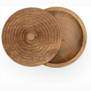 Logo personnalisé écologique fabriqué à la main en bois de manguier pot alimentaire couvercle durable élégant fonctionnel pour servir stockage approvisionnement en gros - Product Image 4