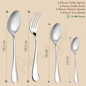 Premium Stainless Steel Mirrored Fork <b>Knife</b> Spoon Flatware Cutlery Kitchen Eating Tableware Dishwasher Safe for Home Restaurant - Product Image 3