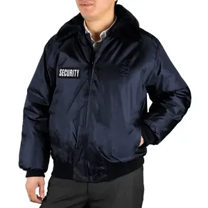 High Quality <b>Hooded</b> Spring Windbreaker SECURITY Bomber <b>Jacket</b> Men Warm Outwear Security Guard Uniform <b>Rain</b> <b>Jacket</b> - Product Image 1