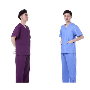 Ensemble de blouses médicales unisexes, col en V, uniforme d'hôpital, manches courtes, vêtements de travail pour infirmières et médecins, logo personnalisé - Product Image 5
