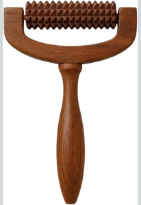 Rouleau de massage en bois naturel, masseur corporel artisanal, outil de massage en bois, relaxation musculaire, soins personnels, spa, bien-être, thérapie - Product Image 3