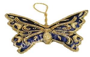 Adornos Colgantes Decorativos Navideños, Decoraciones de Lujo para Árboles de Navidad, Mariposa Colgante Bordada a Mano - Product Image 3