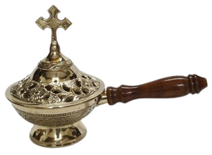 AG Metal Exports AGM-0073-F Quemador de Incienso Decorativo Religioso de Metal y Sándalo Terapéutico, Acabado Dorado Antiguo, Estilo Árabe - Product Image 4