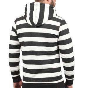 ผู้ชายสีขาวสีดําลายแขนยาวขายส่งเสื้อสเวตเตอร์ขนแกะฮีวี่เวทโพลีเอสเตอร์คลุมด้วยผ้า OEM - Product Image 2