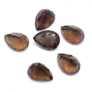 Cuarzo Ahumado AAA+ de 13x18 mm, Corte Pera, Gema Suelta, Cuarzo Ahumado Marrón Natural, Piedra Semipreciosa Tallada y Facetada para Joyería - Product Image 2