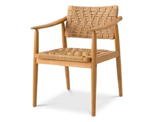 Modern Scandinavian Teak Wood Natural Finish <b>Dining</b> Table <b>Set</b> 5 Piece 6 Synthetic Rattan Woven Chairs Durable <b>Dining</b> Room - Product Image 3
