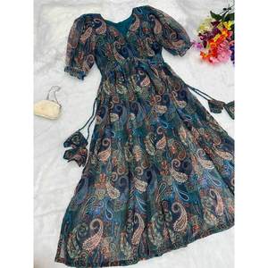 ออกแบบ georgette พิมพ์ดิจิตอลทำงานเฉพาะ kurti rama - Product Image 1