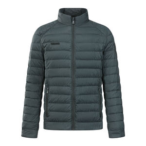 <b>Men's</b> Lightweight Puffer <b>Jacket</b> Stand Collar Custom Velcro Logo Quilted Winter Coat <b>Warm</b> Windproof Outerwear for Daily & Outdoor - Product Image 1