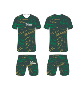 Custom Sublimated Football Kit Green <b>Camo</b> Jersey and <b>Shorts</b> Set Professional Athletic Teamwear Breathable Sportswear <b>for</b> <b>Men</b> - Product Image 1
