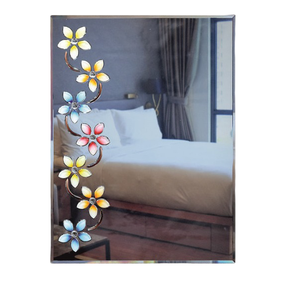 Espejo Decorativo de Pared sin Marco con Diseño de Motivos Florales y Ranura en V - Product Image 5