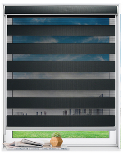 Customized Size Zebra Day and Night Double Layer <b>Roller</b> Blind with Built-In Installation Plastic Material Plain Technique - Product Image 2