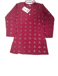 Ensemble de vêtements ethniques indiens 2 pièces pour garçons Pyjama Kurta traditionnel Achkan Sherwani pour les festivals de mariage Anniversaires Boutons en viscose - Product Image 3