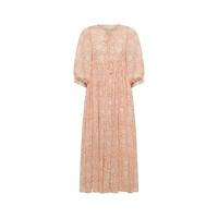 Robe longue Kyra faite main Amorzinho, couleur abricot blush, tie-dye, lavable, respirante, 100% coton, motif Jaal traditionnel, col en V, décontractée
