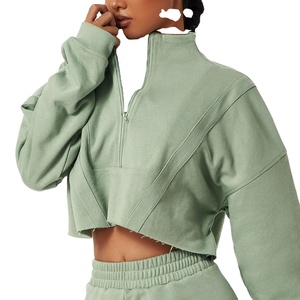 2025 New Fashionable Autumn Women's Casual Sweatshirt Zip-Up Custom Crop <b>Top</b> Hoodie XS Size <b>Winter</b> Streetwear with Hooded Collar - Product Image 1
