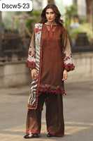 Robe d'hiver pour femmes, style salwar kameez, de haute qualité, brodée, en tissu essentiel.