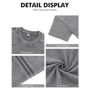 Camisetas de algodón extragrandes para hombre, estilo vintage, unisex, de manga corta, holgadas, estilo urbano, informales, lavadas, lisas, básicas, cómodas - Product Image 4