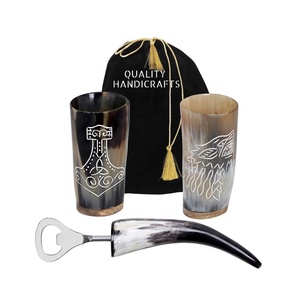 Cuerno Vikingo Artesanal de Cuerno Natural de Alta Calidad, 200-250ml, 6 Pulgadas, Estilo Vintage, Regalo Empresarial, Apto para Lavavajillas, para Bebidas Frías - Product Image 1