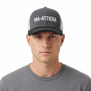 Men's Charcoal Gray Trucker Cap Mesh <b>Back</b> Snapback Baseball Hat Custom Embroidered Streetwear - Product Image 1