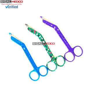 Ciseaux à pansements Lister 3 pièces, motif gouttes de rosée assorties, 5,5 po (14 cm), parfaits pour les infirmières, les médecins, les techniciens médicaux d'urgence et les premiers secours. - Product Image 5