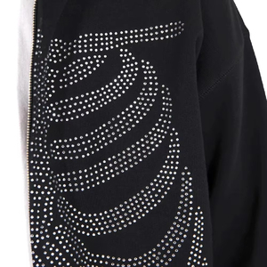 Sudadera con capucha y cremallera completa, estilo baggy, de marca privada, personalizada, de algodón y forro polar, talla grande, MOQ bajo - Product Image 2